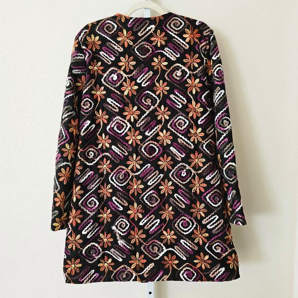NWT HUTCH ANTHROPOLOGIE Women's Multicolor Floral Embroidered Boho Coat Sz M - Picture 4 of 16